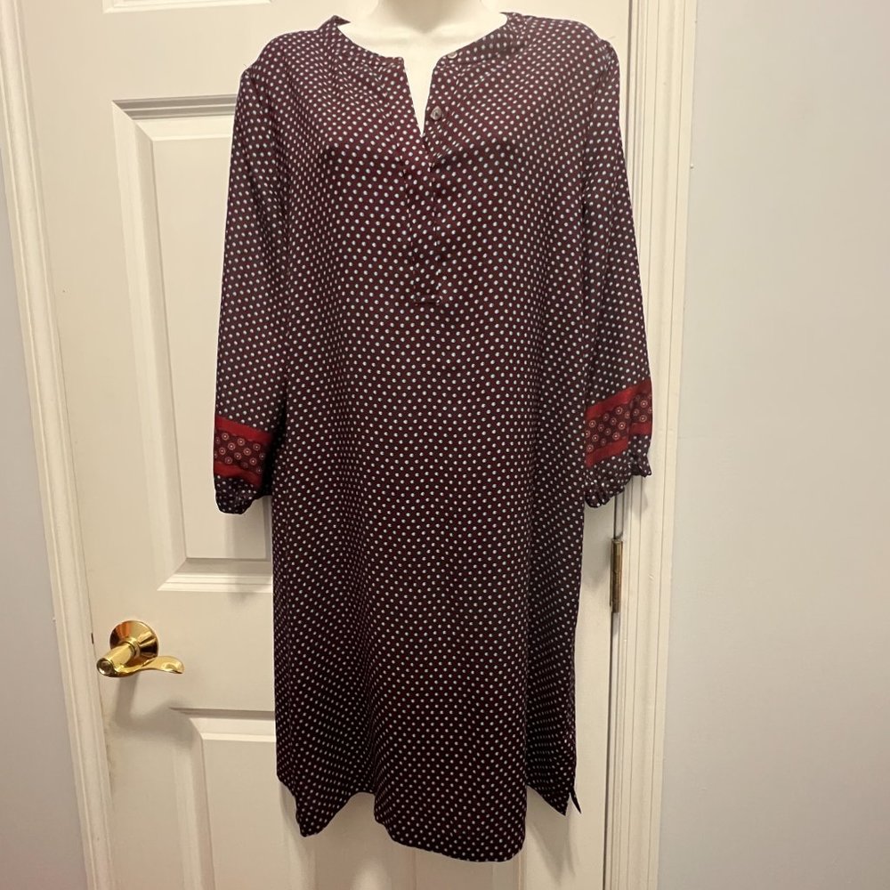 Loft MP burgundy print block dress